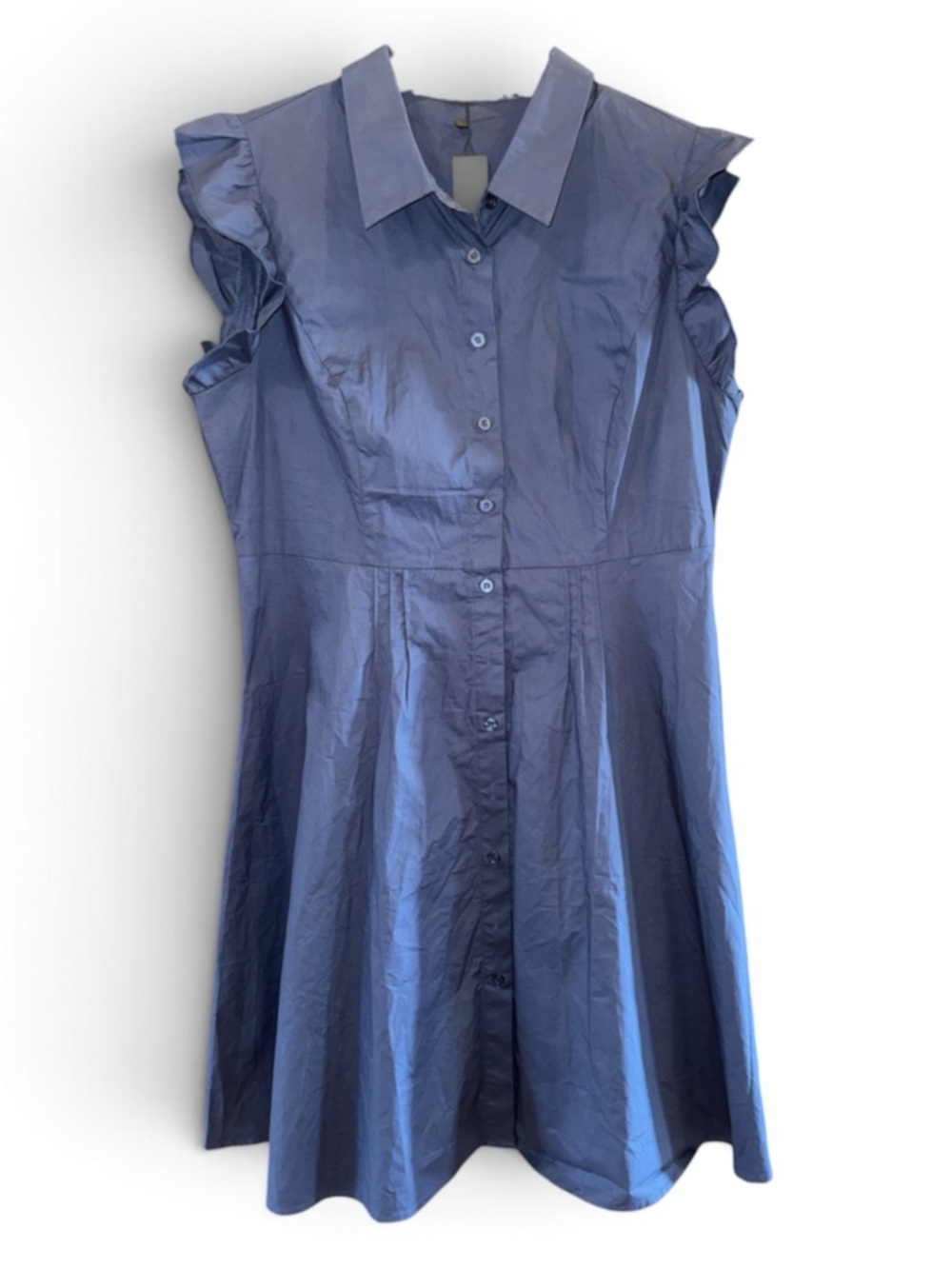 Allegra K Sleeveless Collared Midi Dress in Blue